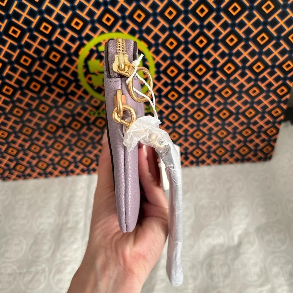 Tory Burch Perry Bombe Colorblock Wristlet Bag Thistle Mix Gold